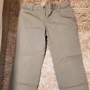 White House Black Market Green Khaki Pants S 8